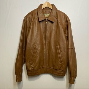 Wilsons Leather Men's Brown Leather Bomber Jacket
